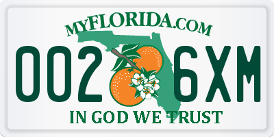 FL license plate 0026XM
