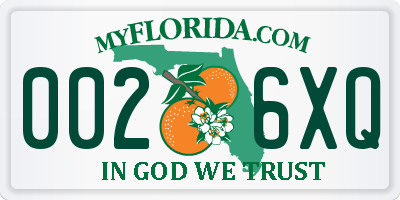 FL license plate 0026XQ