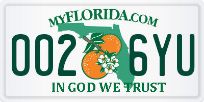 FL license plate 0026YU