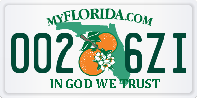 FL license plate 0026ZI