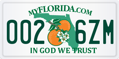 FL license plate 0026ZM