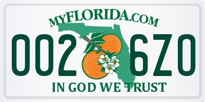 FL license plate 0026ZO