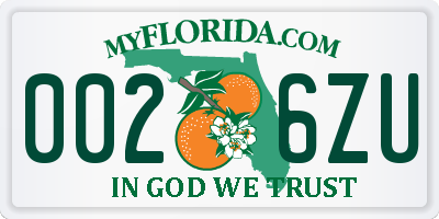 FL license plate 0026ZU