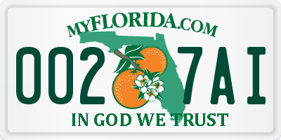 FL license plate 0027AI