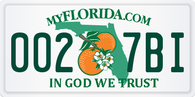 FL license plate 0027BI