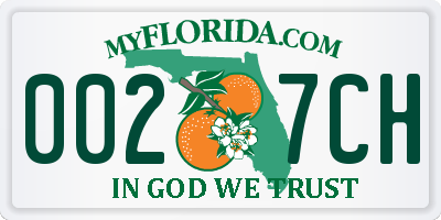 FL license plate 0027CH
