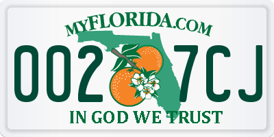 FL license plate 0027CJ
