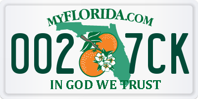 FL license plate 0027CK