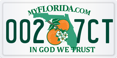 FL license plate 0027CT