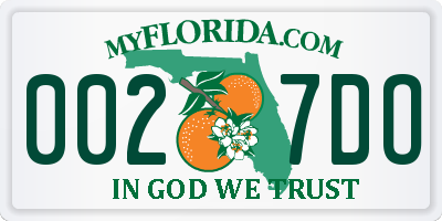 FL license plate 0027DO