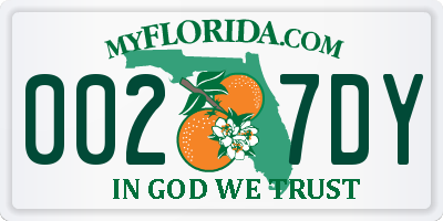 FL license plate 0027DY