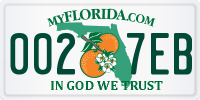 FL license plate 0027EB