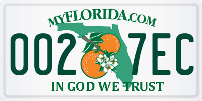 FL license plate 0027EC