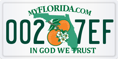 FL license plate 0027EF