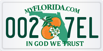 FL license plate 0027EL