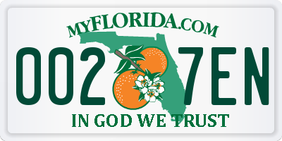 FL license plate 0027EN