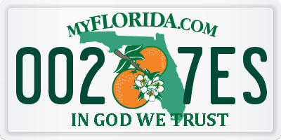 FL license plate 0027ES
