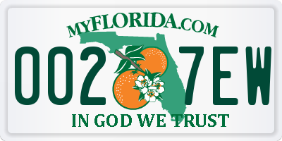 FL license plate 0027EW