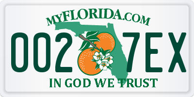 FL license plate 0027EX