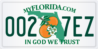 FL license plate 0027EZ