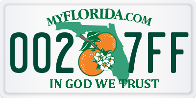 FL license plate 0027FF