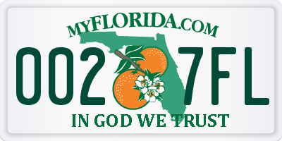 FL license plate 0027FL