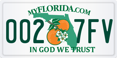 FL license plate 0027FV