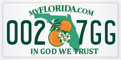 FL license plate 0027GG