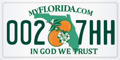 FL license plate 0027HH