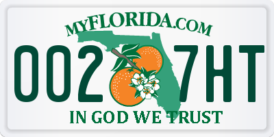 FL license plate 0027HT