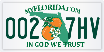FL license plate 0027HV