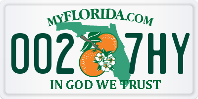 FL license plate 0027HY