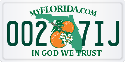 FL license plate 0027IJ