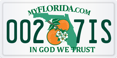 FL license plate 0027IS