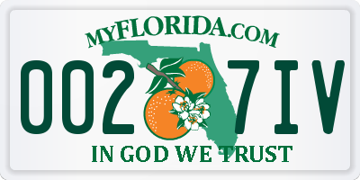 FL license plate 0027IV