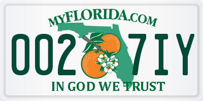FL license plate 0027IY