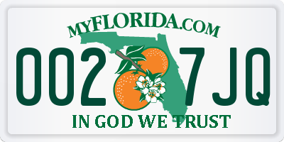 FL license plate 0027JQ