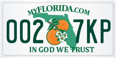 FL license plate 0027KP