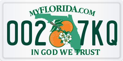 FL license plate 0027KQ