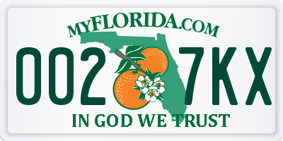 FL license plate 0027KX