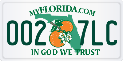 FL license plate 0027LC