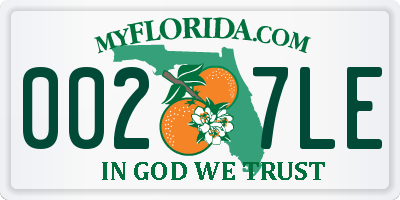 FL license plate 0027LE