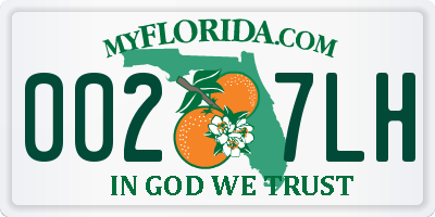 FL license plate 0027LH