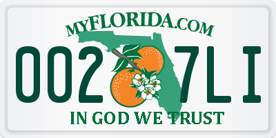 FL license plate 0027LI