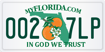 FL license plate 0027LP