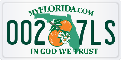FL license plate 0027LS