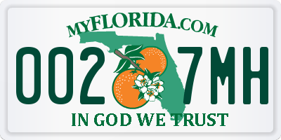 FL license plate 0027MH