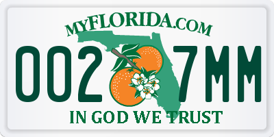 FL license plate 0027MM