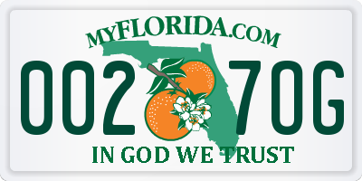 FL license plate 0027OG