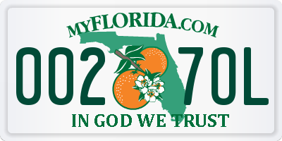 FL license plate 0027OL